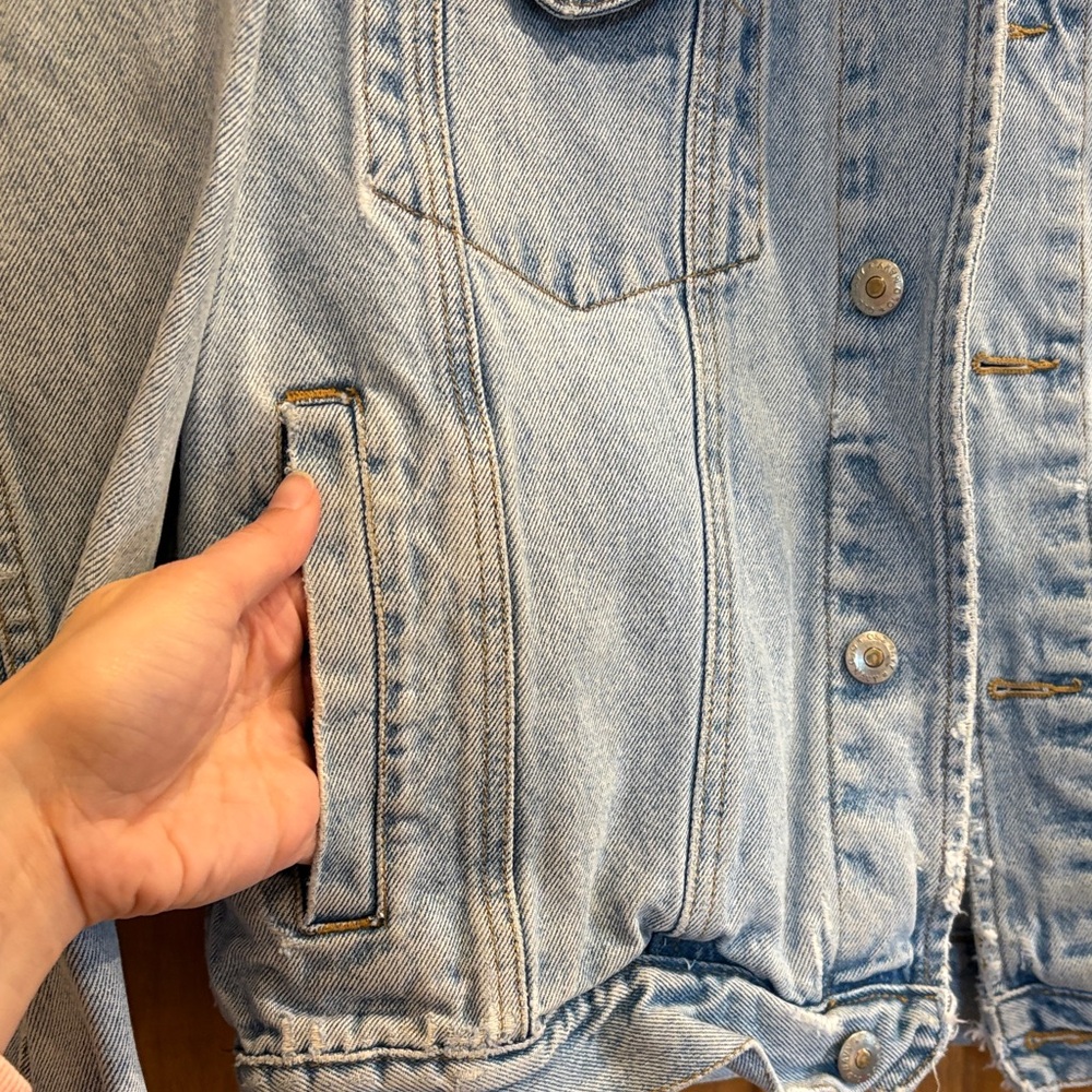 Handmade Patchwork Denim Jacket with Vintage Jean… - image 5